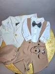 Costum botez Iancu 6 piese – Eleganță premium pentru băieți