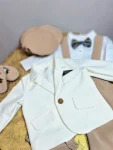 Costum botez Iancu 6 piese – Eleganță premium pentru băieți