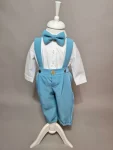 Costum botez Oliver cu aripi de înger – Set elegant 4 piese