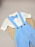 Costum de botez Matei pentru băieți – set elegant 3 piese