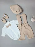Costum de botez cu aripi de înger Filip – Set elegant băieți 4 piese