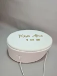 Cufăr botez oval din catifea Mara – eleganță și rafinament pentru botez