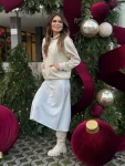 Fustă damă satin Dalma – fustă midi elegantă cu talie elastică 5