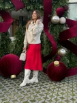 Fustă damă satin Dalma – fustă midi elegantă cu talie elastică 5