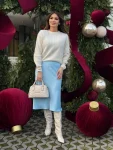 Fustă damă satin Dalma – fustă midi elegantă cu talie elastică 5