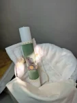 Lumânare botez Luca– Design delicat cu ursuleț brodat