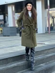 Palton damă din stofă Victoria – Elegant, călduros, lână 80%