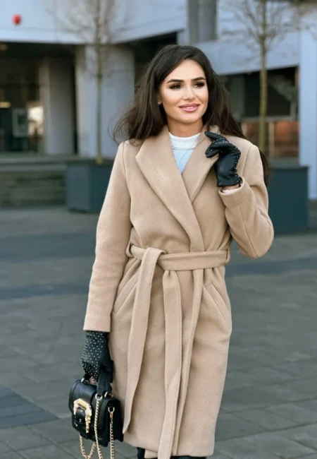 Palton damă din stofă Victoria – Elegant, călduros, lână 80% 2