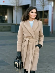 Palton damă din stofă Victoria – Elegant, călduros, lână 80%