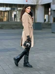Palton damă din stofă Victoria – Elegant, călduros, lână 80%