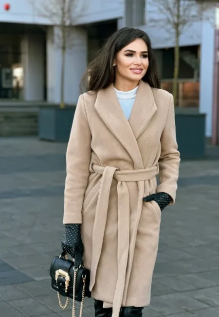 Palton damă din stofă Victoria – Elegant, călduros, lână 80%