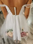 Rochie de cununie cu corset și flori 3D Floris – Rochie elegantă pentru cununie civilă