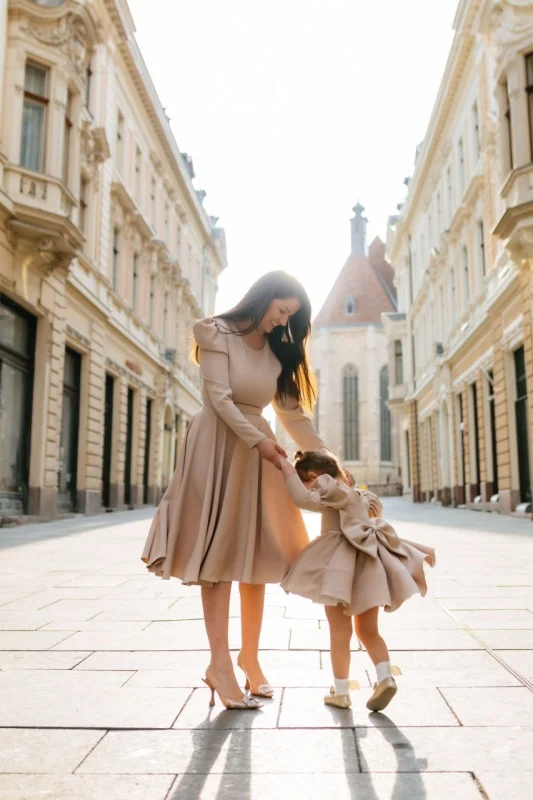 Rochie elegantă cu mâneci bufante Zizi – Rochie midi sofisticată 4