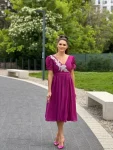 Rochie elegantă din voal cu dantelă Ziana