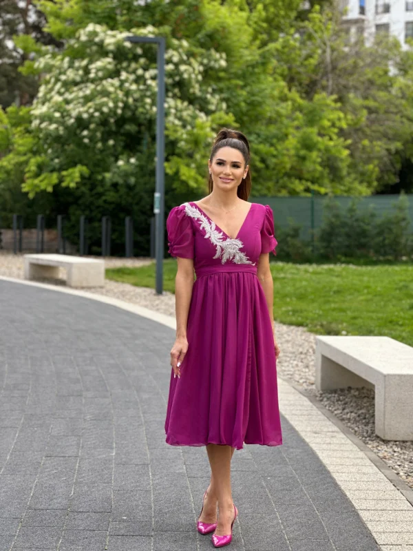 Rochie elegantă din voal cu dantelă Ziana 2 Rochie elegantă din voal cu dantelă Ziana 2