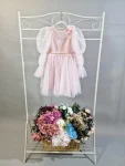 Rochie pentru fetițe din tulle cu mâneci bufante și dantelă Iris 8