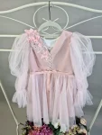 Rochie pentru fetițe din tulle cu mâneci bufante și dantelă Iris 8