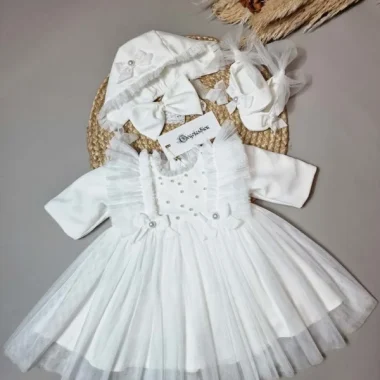 Rochiță botez elegantă Dalia – livrare rapidă, fabricat RO