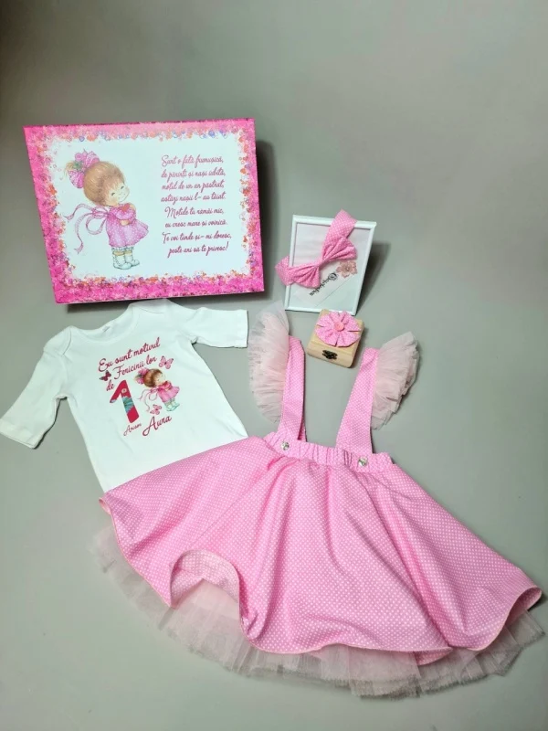 Set aniversar 1 an Clara – Cadou personalizat pentru prima aniversare