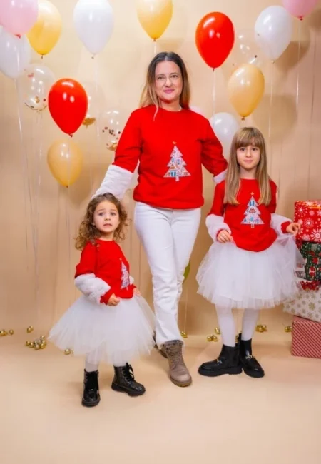 Set bluze de Crăciun mamă fiică – Bumbac moale cu imprimeu 2