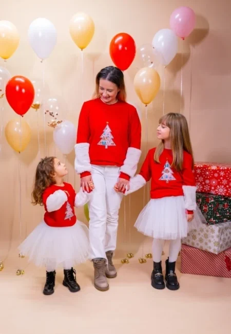 Set bluze de Crăciun mamă fiică – Bumbac moale cu imprimeu