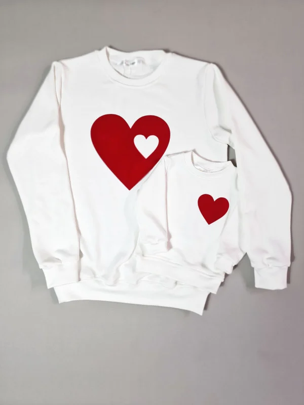 Set bluze family Heart mamă copil din bumbac premium 4 Set bluze family Heart mamă copil din bumbac premium 4