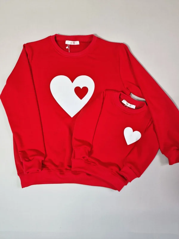 Set bluze family Heart mamă copil din bumbac premium Set bluze family Heart mamă copil din bumbac premium