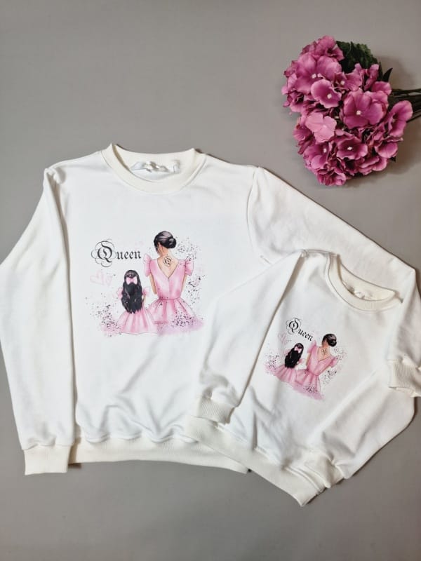 Set bluze mamă fiică Ania din bumbac – Ținute asortate confortabile Set bluze mamă fiică Ania din bumbac – Ținute asortate confortabile