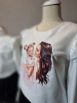 Set bluze mamă fiică Celine Eleganță asortată din bumbac 100%