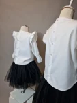 Set bluze mamă fiică Celine Eleganță asortată din bumbac 100%