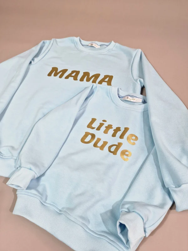 Set bluze mamă fiu din bumbac Little Dude – Confort & Stil Premium 2