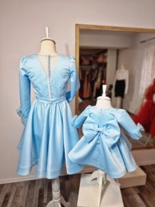 Set rochii mamă fiică Cristaline din tafta fină – eleganță regală, design premium