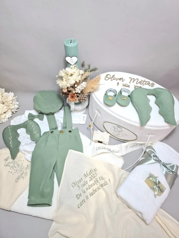 Trusou botez băieți Verde Olive Anton