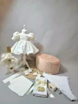 Trusou botez complet Rosalia – Set botez elegant fetiță, 12 piese