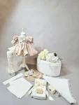 Trusou botez complet Rosalia – Set botez elegant fetiță, 12 piese