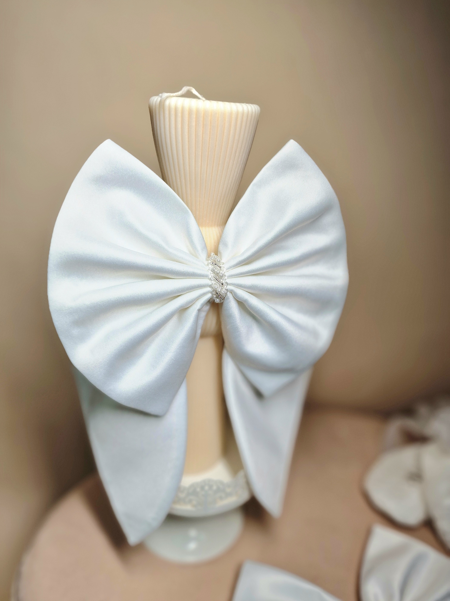 Lumânare de botez Myla din ceară de soia – model clepsidră