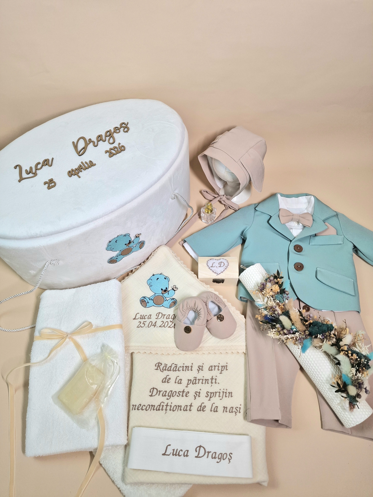 Trusou botez Lulu – Set complet 15 piese pentru băieți